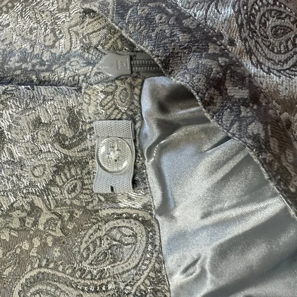 Vintage GYMBOREE Silver Paisley Skater Skirt Lined Size 6